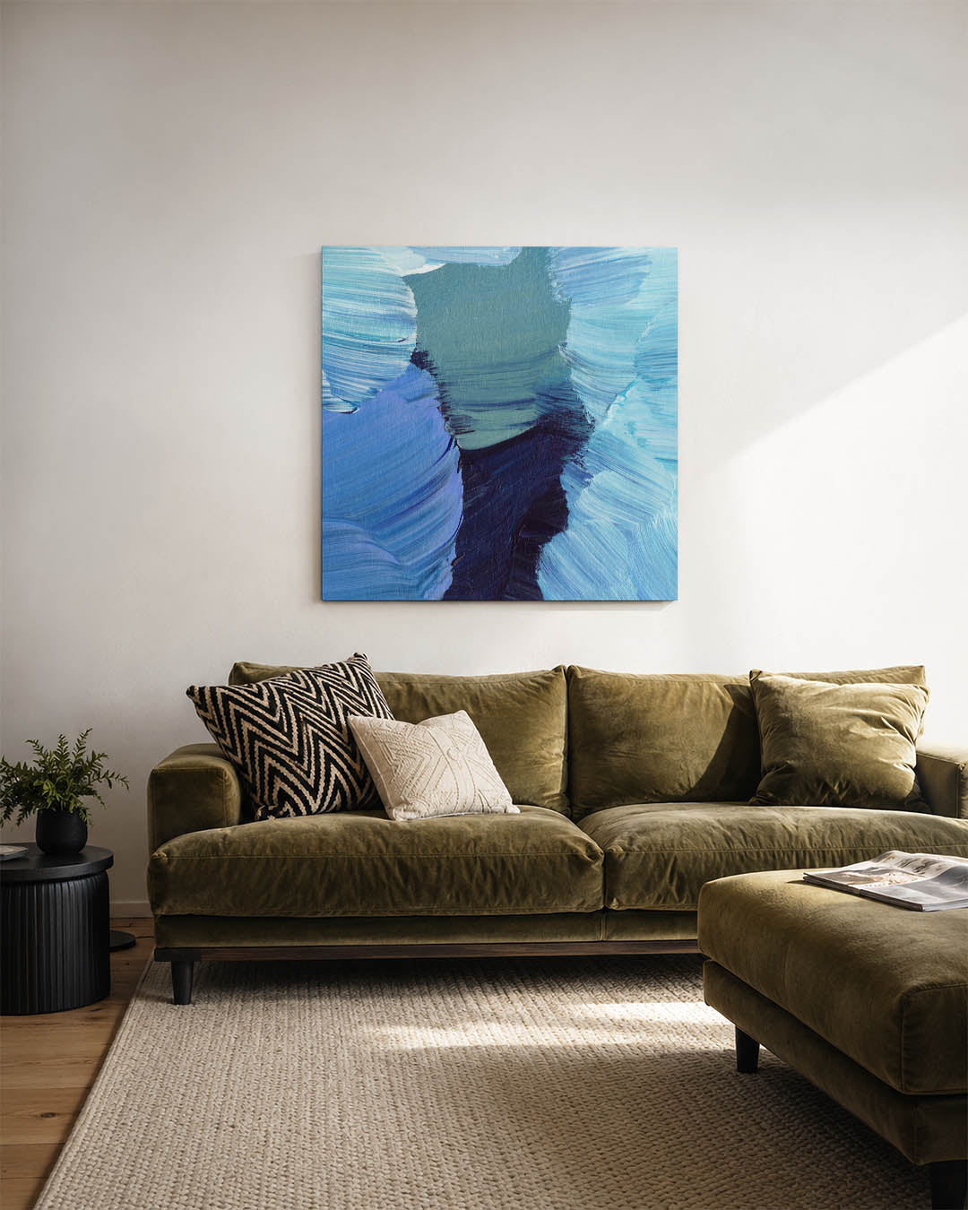 Dynamische blauwtinten Kunstwerk
