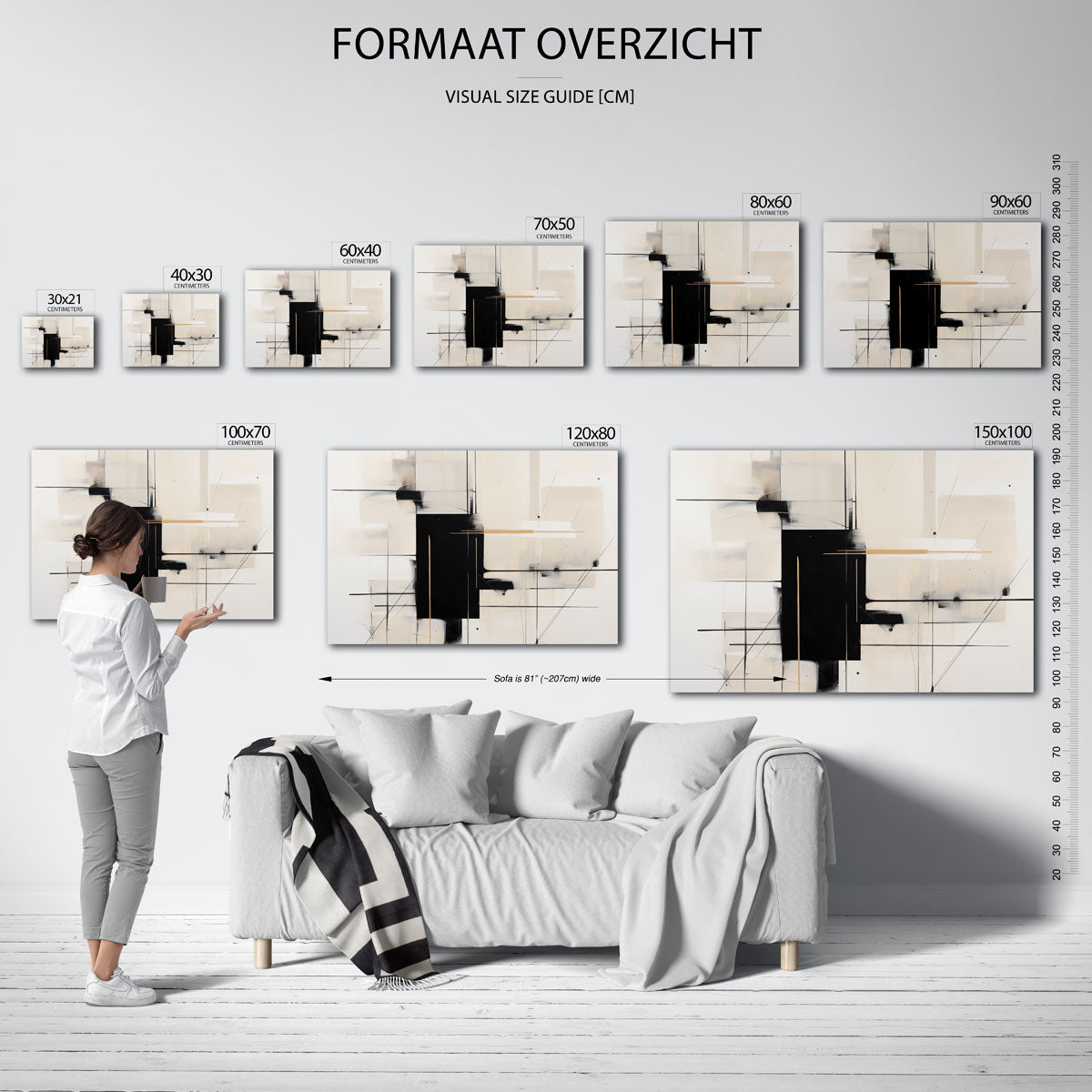 Abstracte lijnen en vlakken Poster