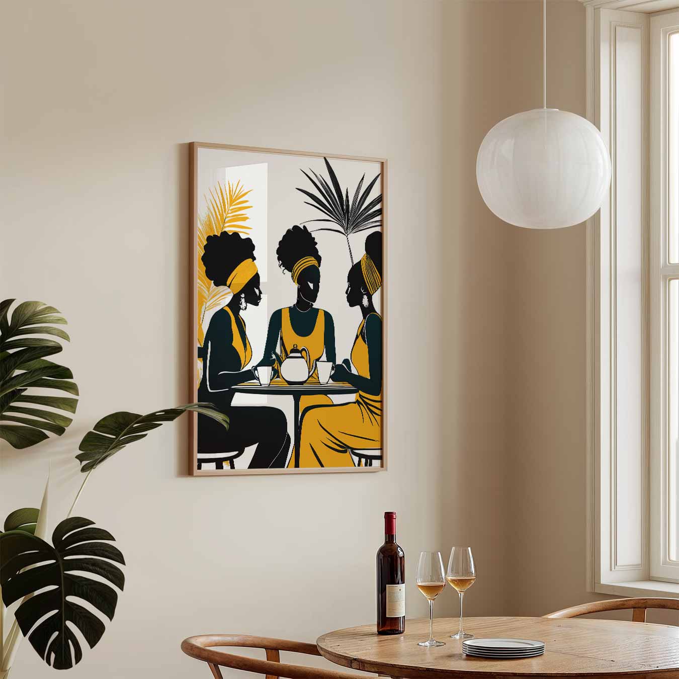 Vrouwelijke Vriendschap aan Tafel Poster-WallArtistic