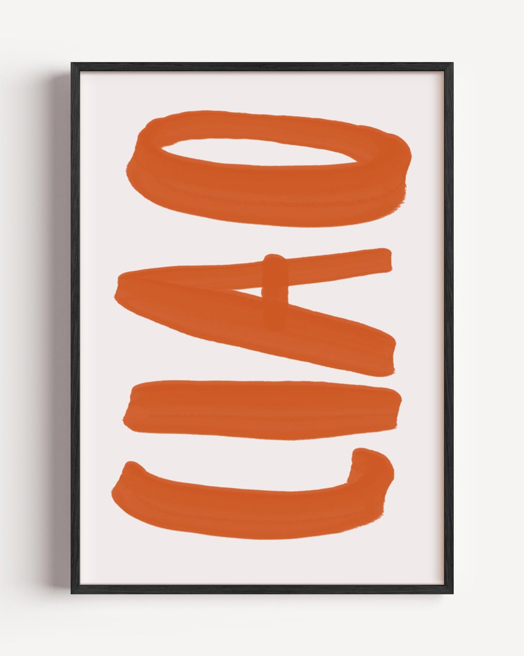 Abstracte Oranjerode Vormen Poster-WallArtistic