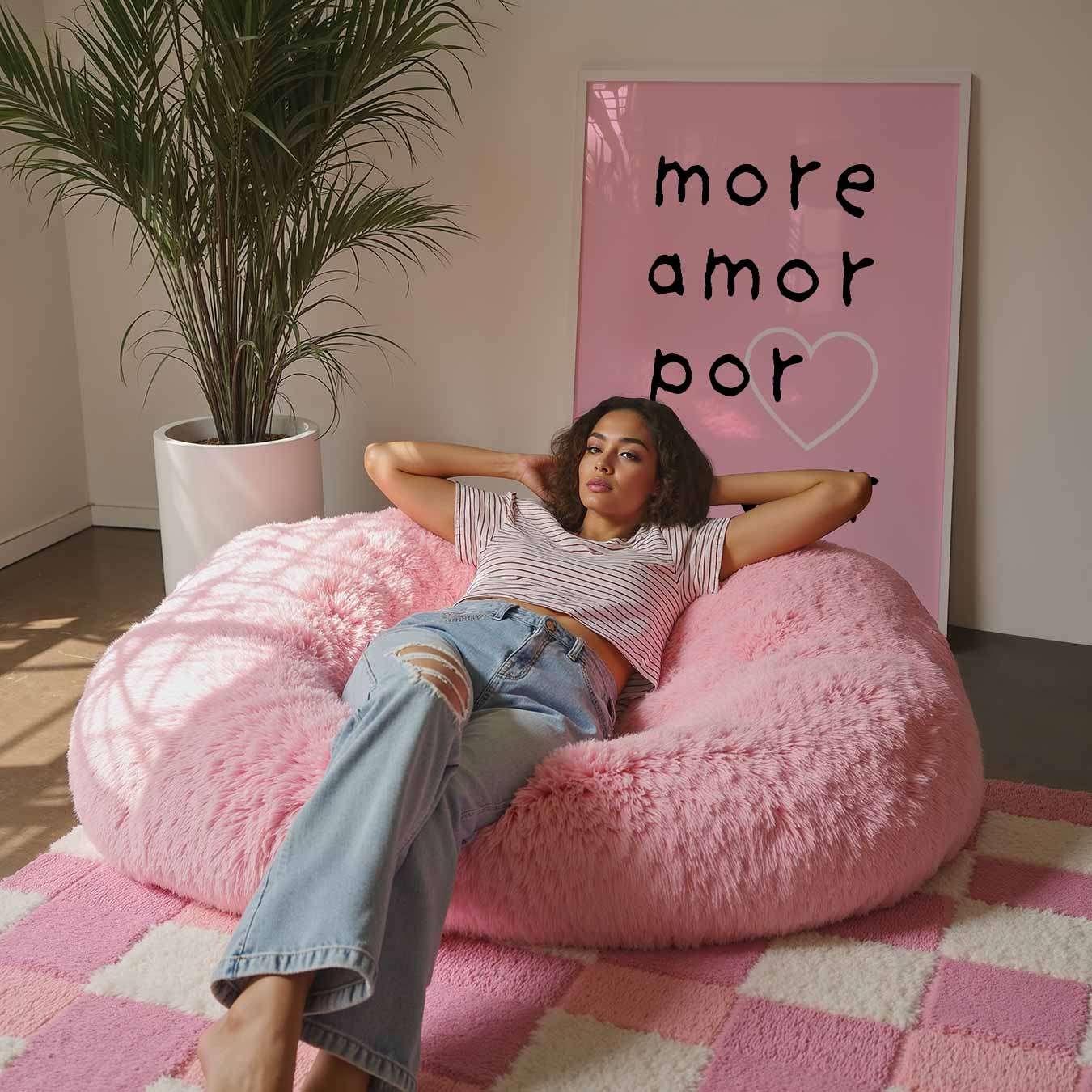 Liefdevolle Roze Inspiratieposter-WallArtistic