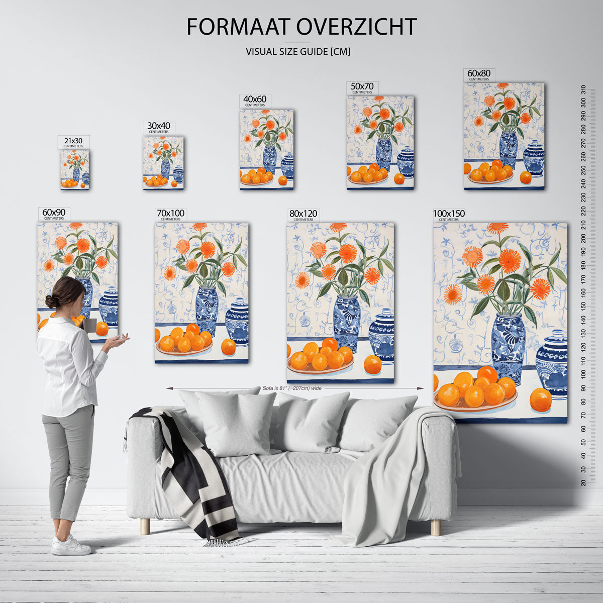 Bloemen en sinaasappels Poster