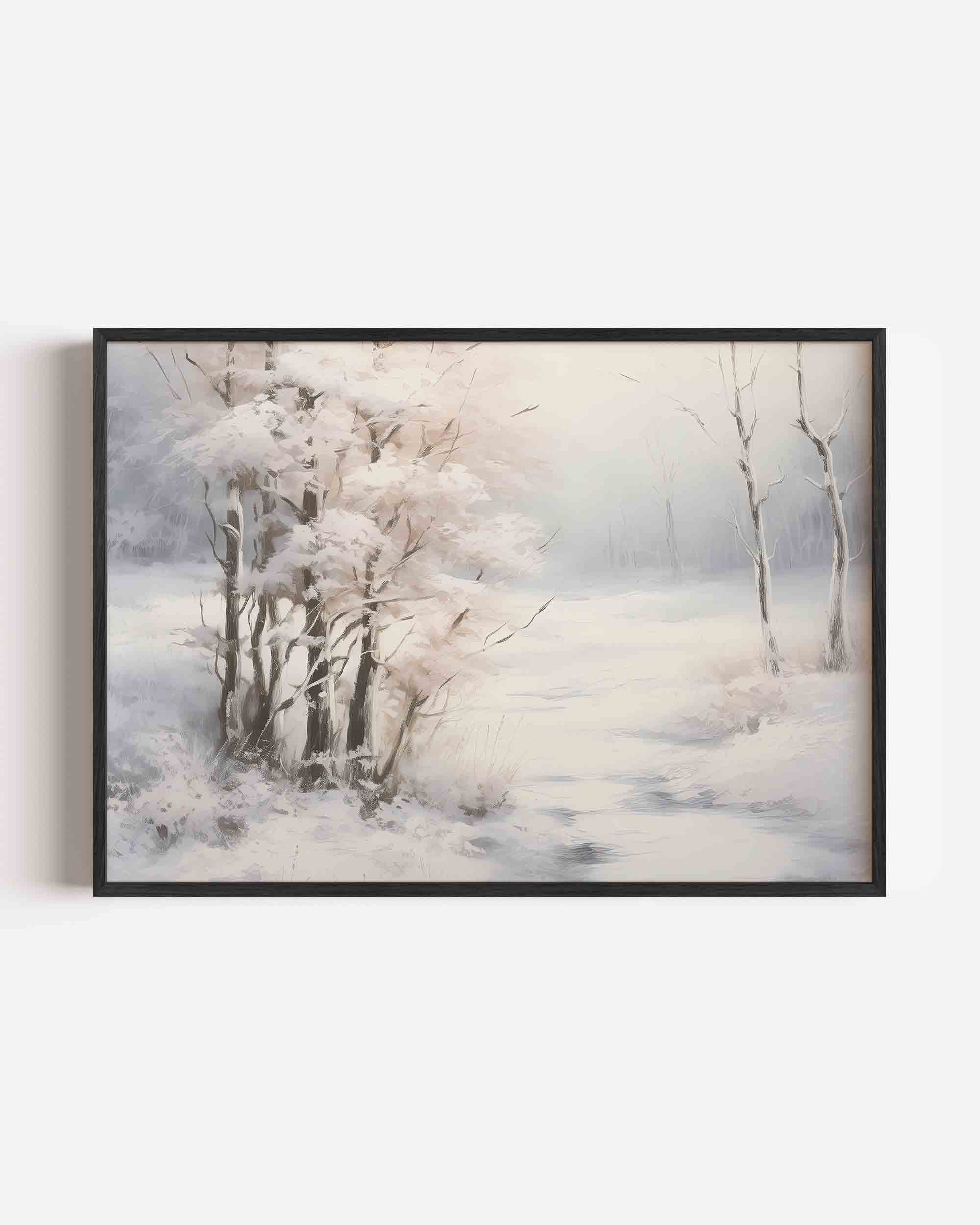 Sneeuwlandschap met bomen Poster