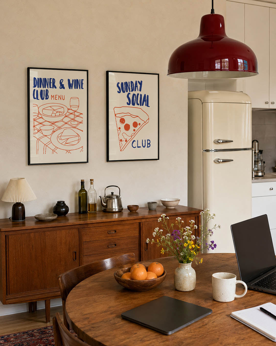 Eettafel illustratie Posterset