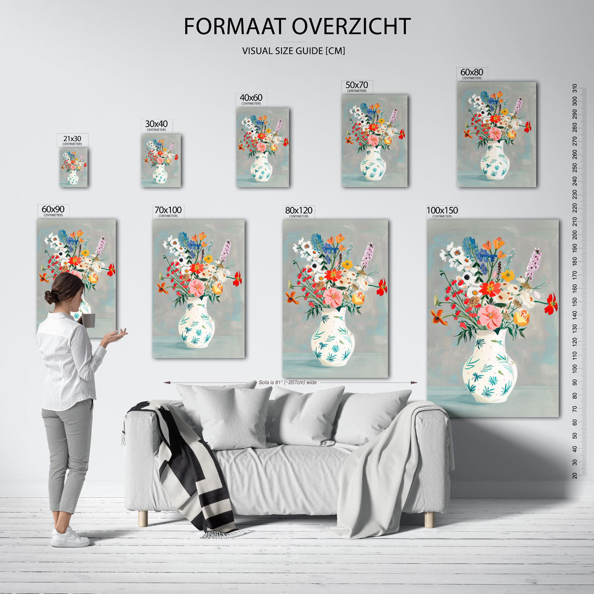 Bloemen in vaas Poster