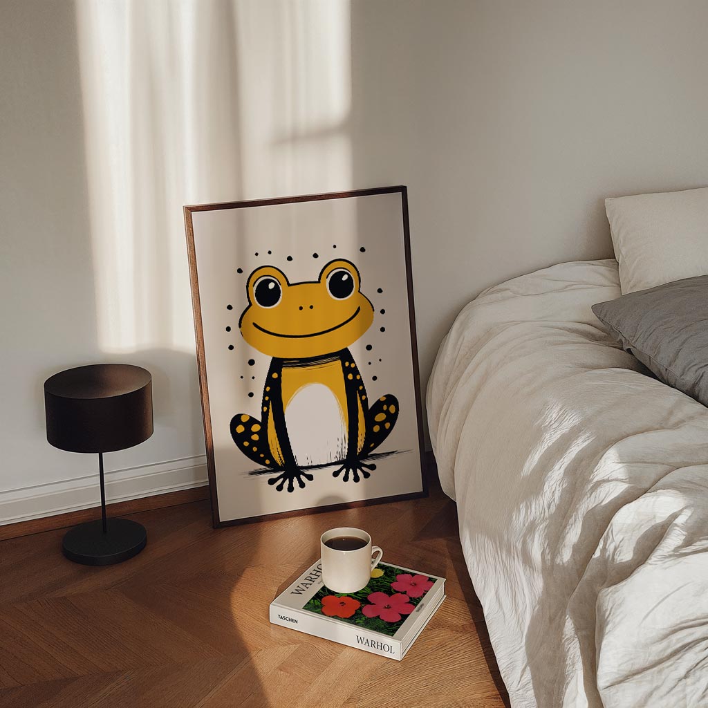 Vrolijke Kikker Illustratie Poster-WallArtistic