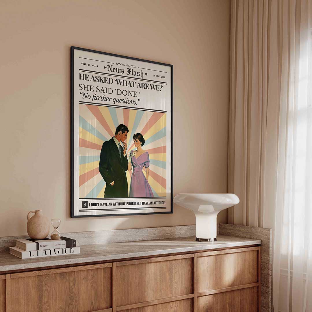 Retro koppel met tekst Poster