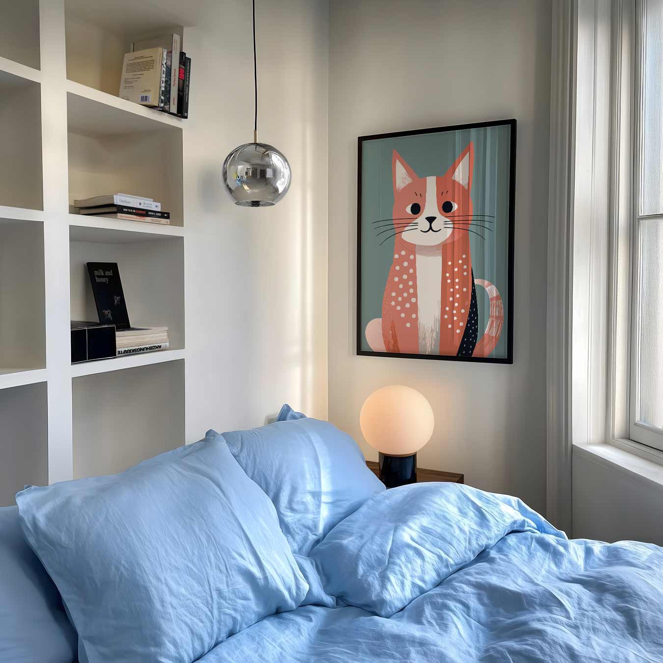 Schattige Kat Illustratie Poster-WallArtistic