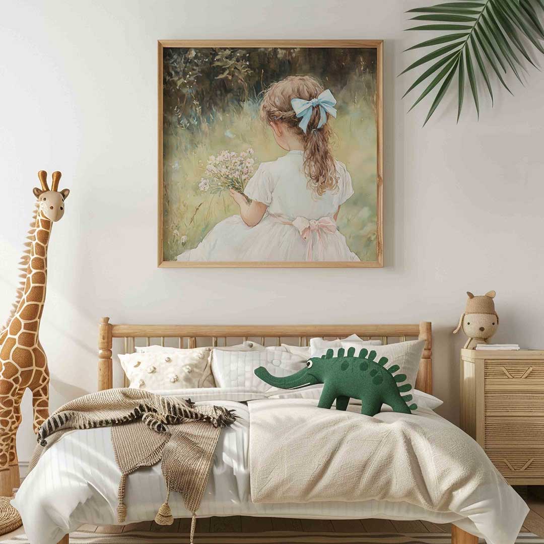 Meisje met bloemen Poster