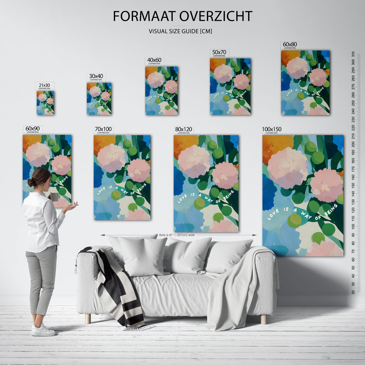 Bloemen en tekst Poster