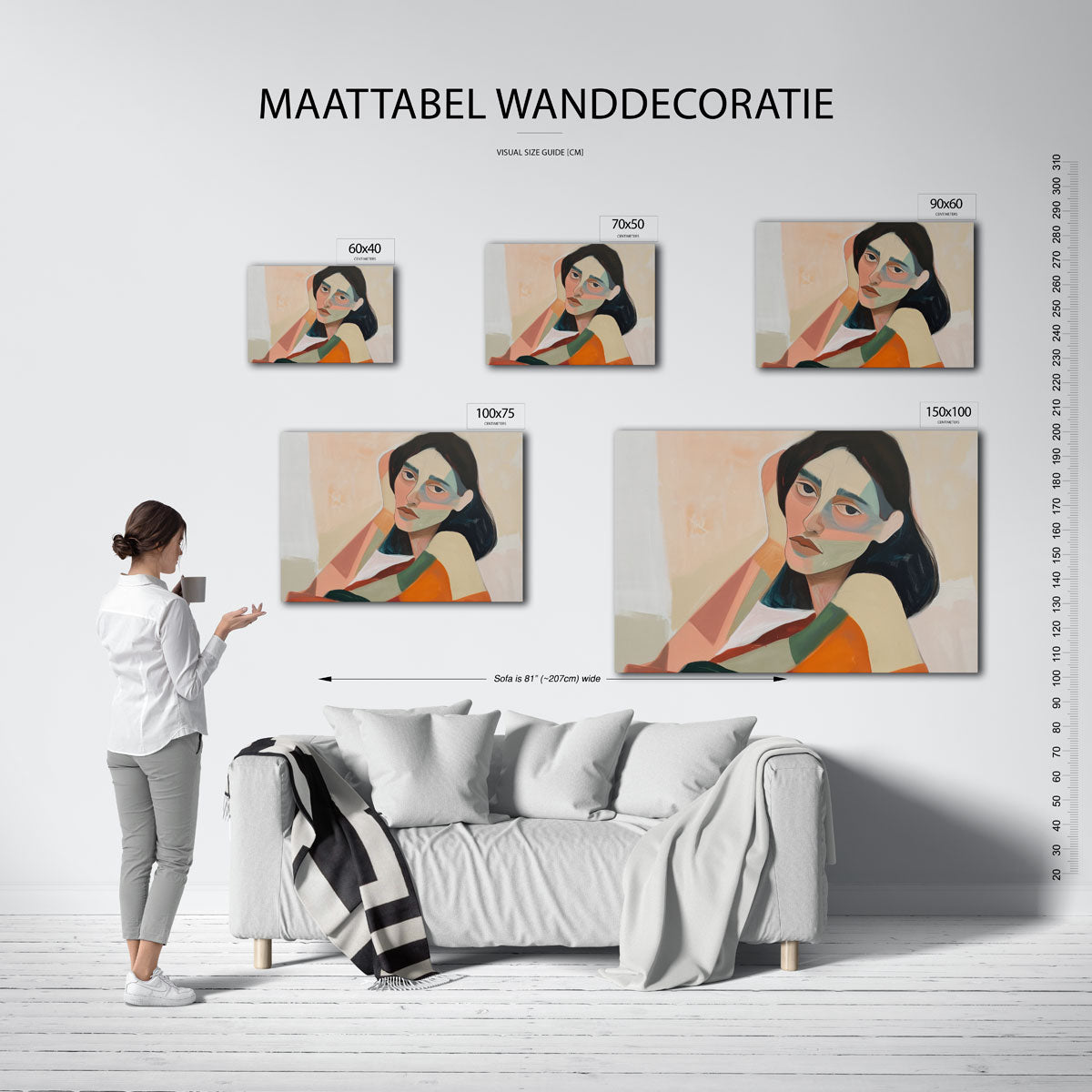 Geometrisch portret Kunstwerk