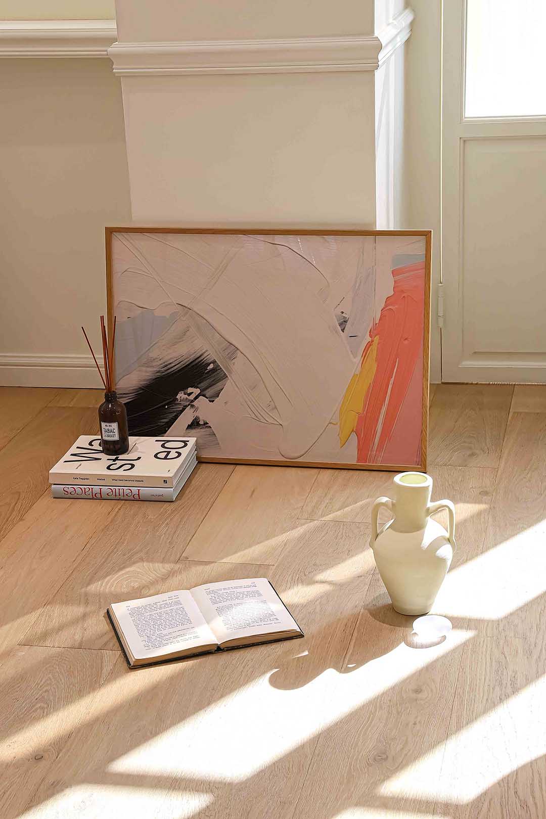 Abstracte penseelstreken Poster