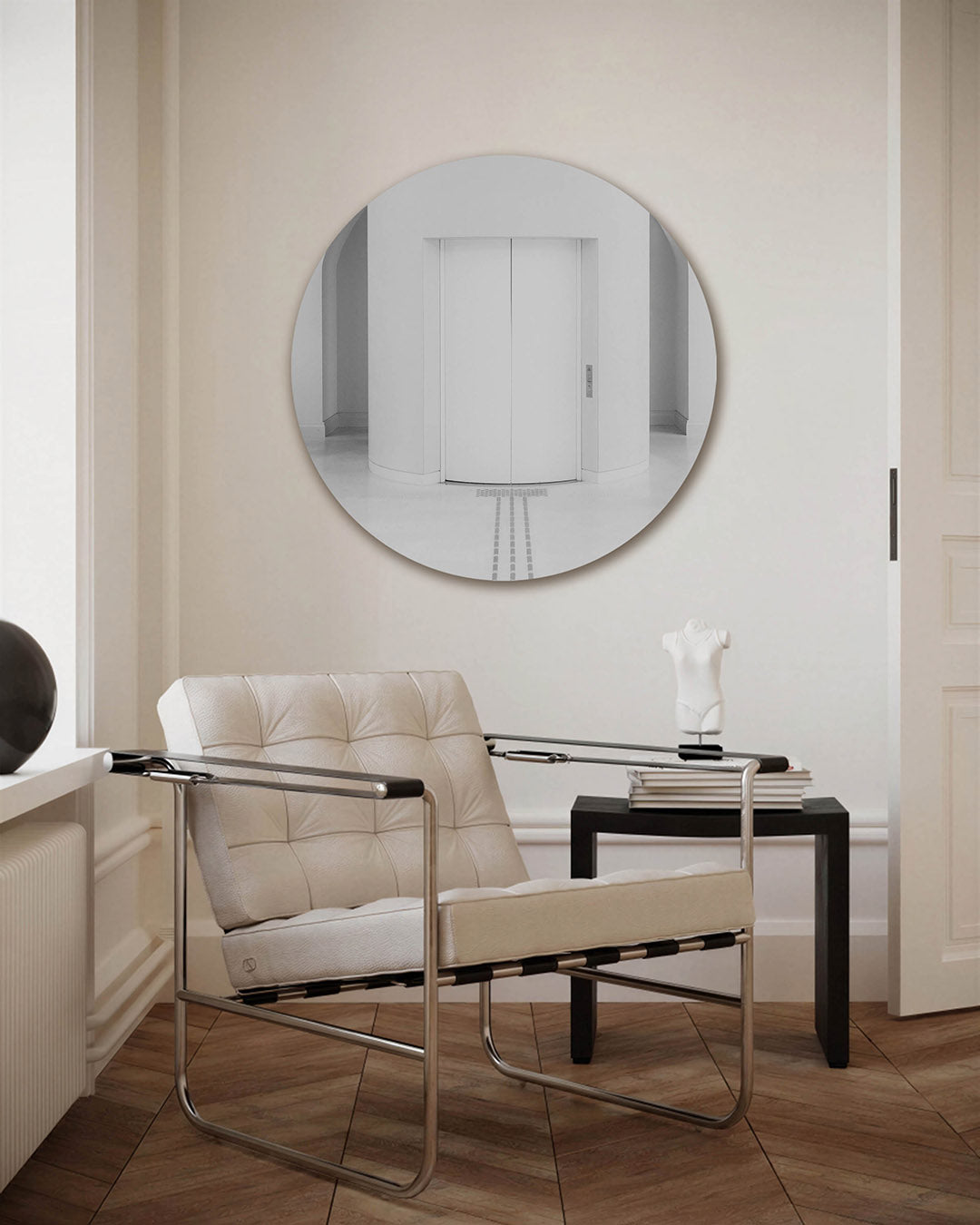 Minimalistische liftdeuren Muurcirkel