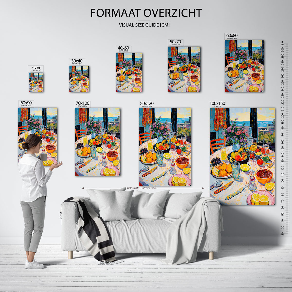 Fruit en bloemen tafel Poster