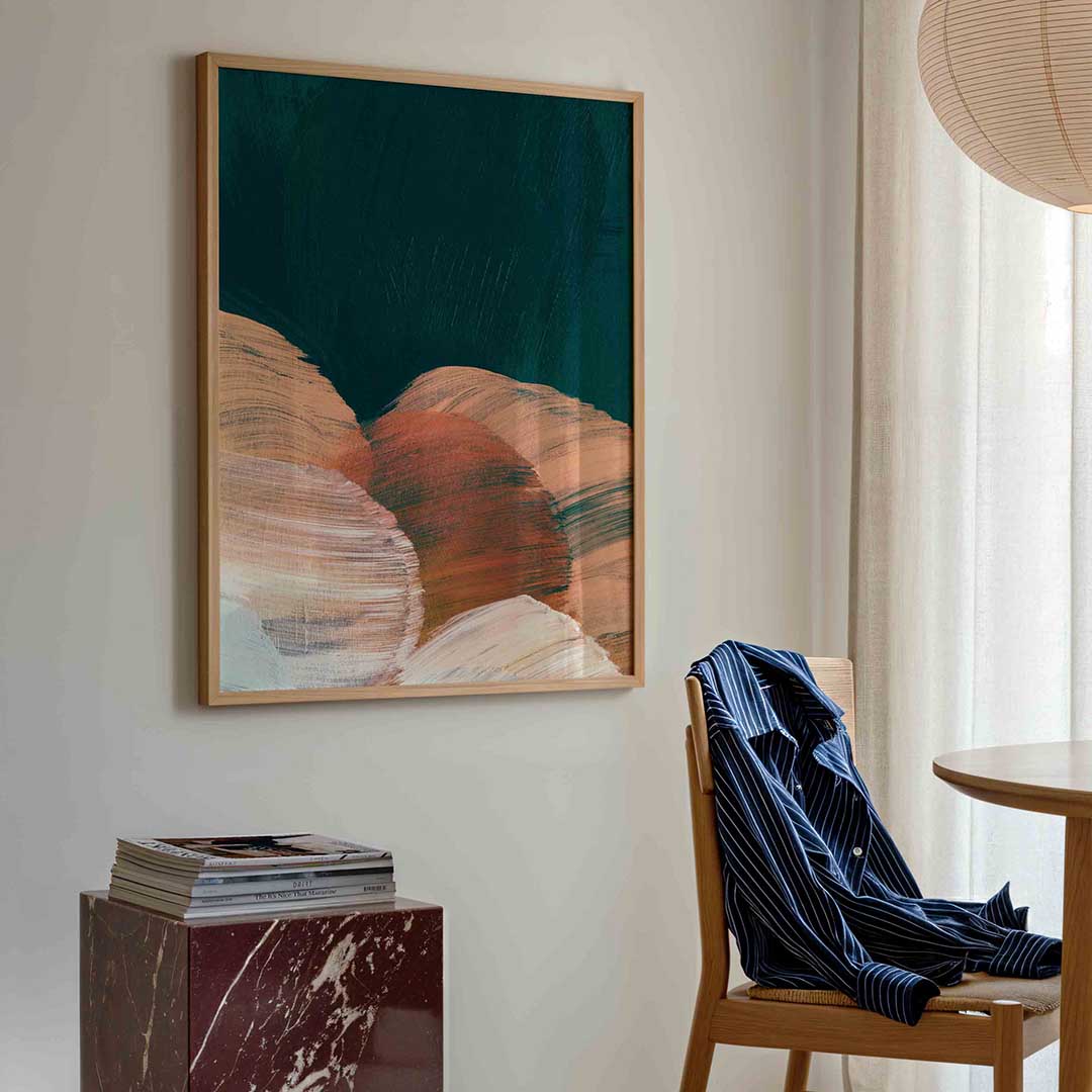 Abstracte penseelstreken Poster