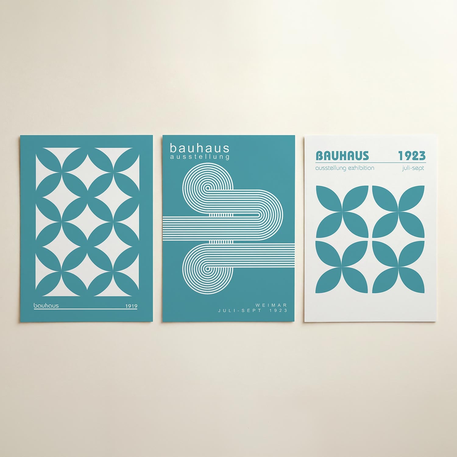 Vormenspel in blauw Posterset
