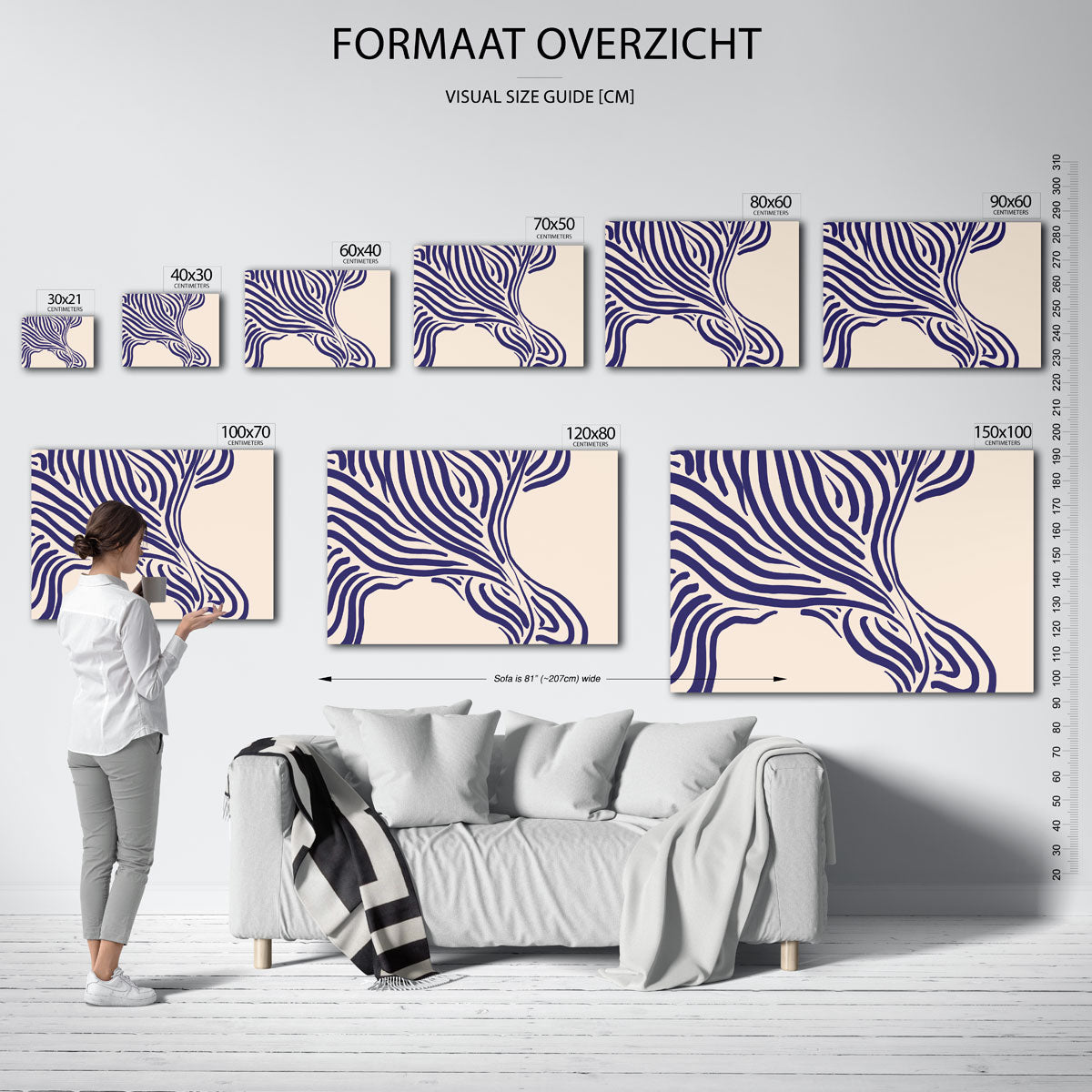 Gestreepte vormen Poster