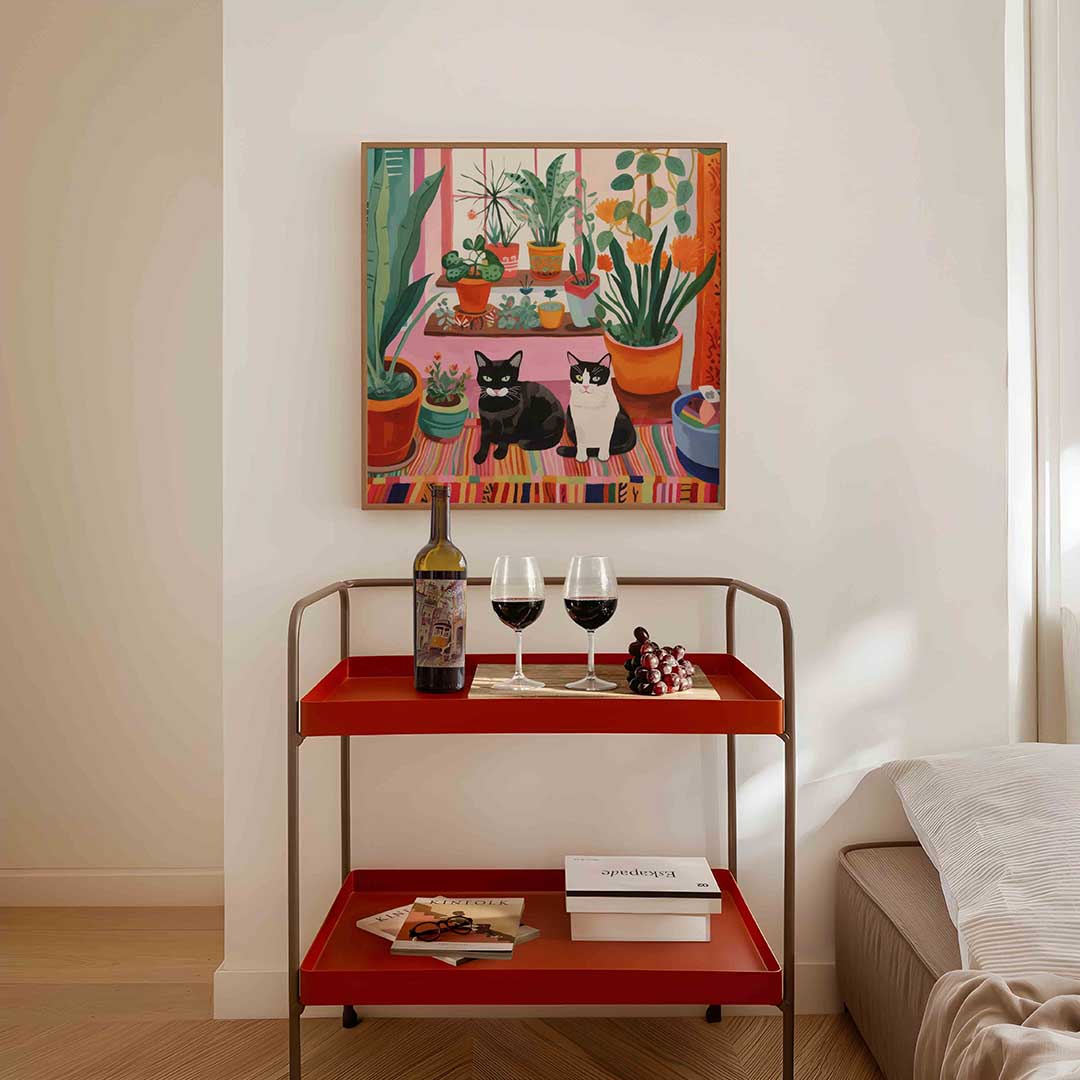 Katten en planten Poster