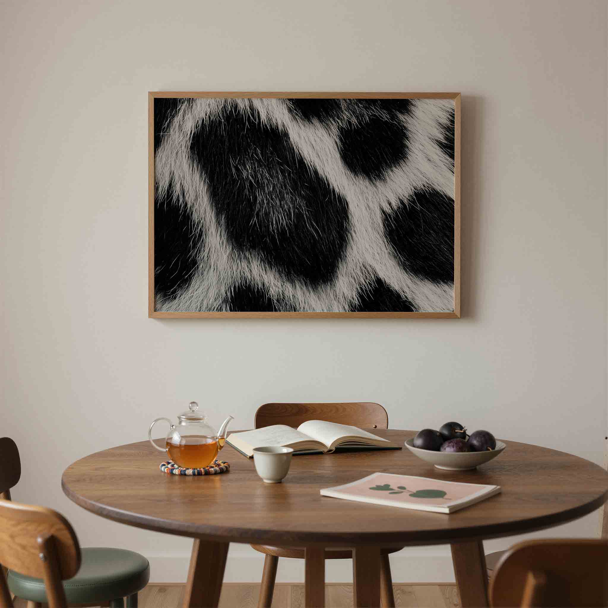 Zwart wit vachtpatroon Poster