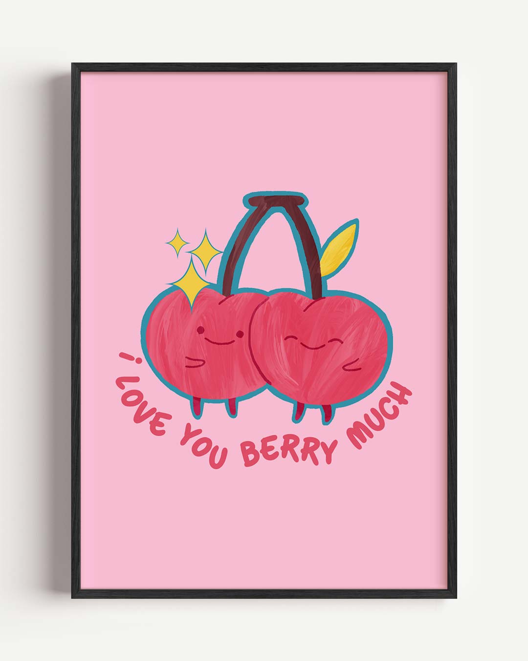 Schattige Kersen Liefdesposter-WallArtistic