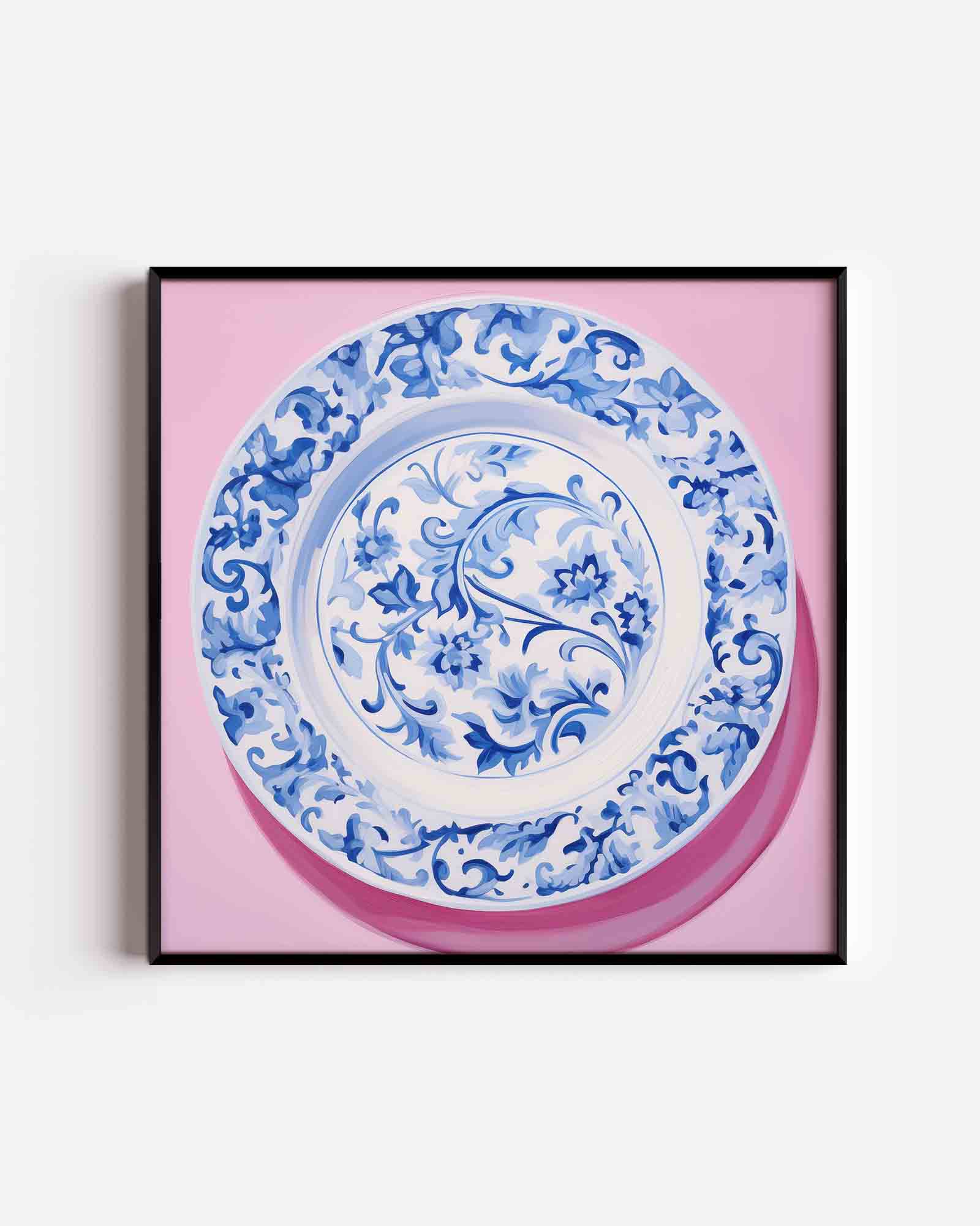 Blauw wit bord Poster