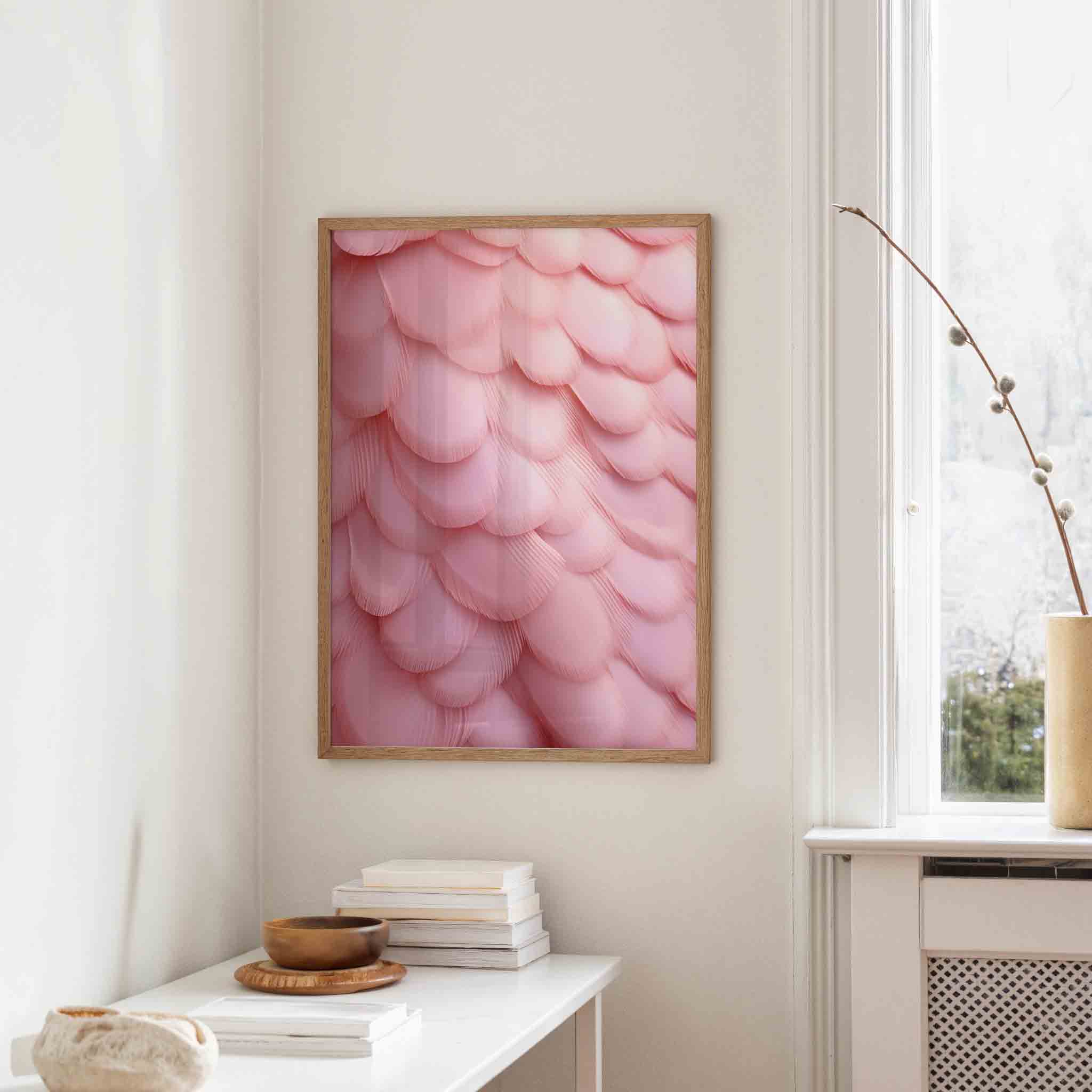 Roze veren patroon Poster
