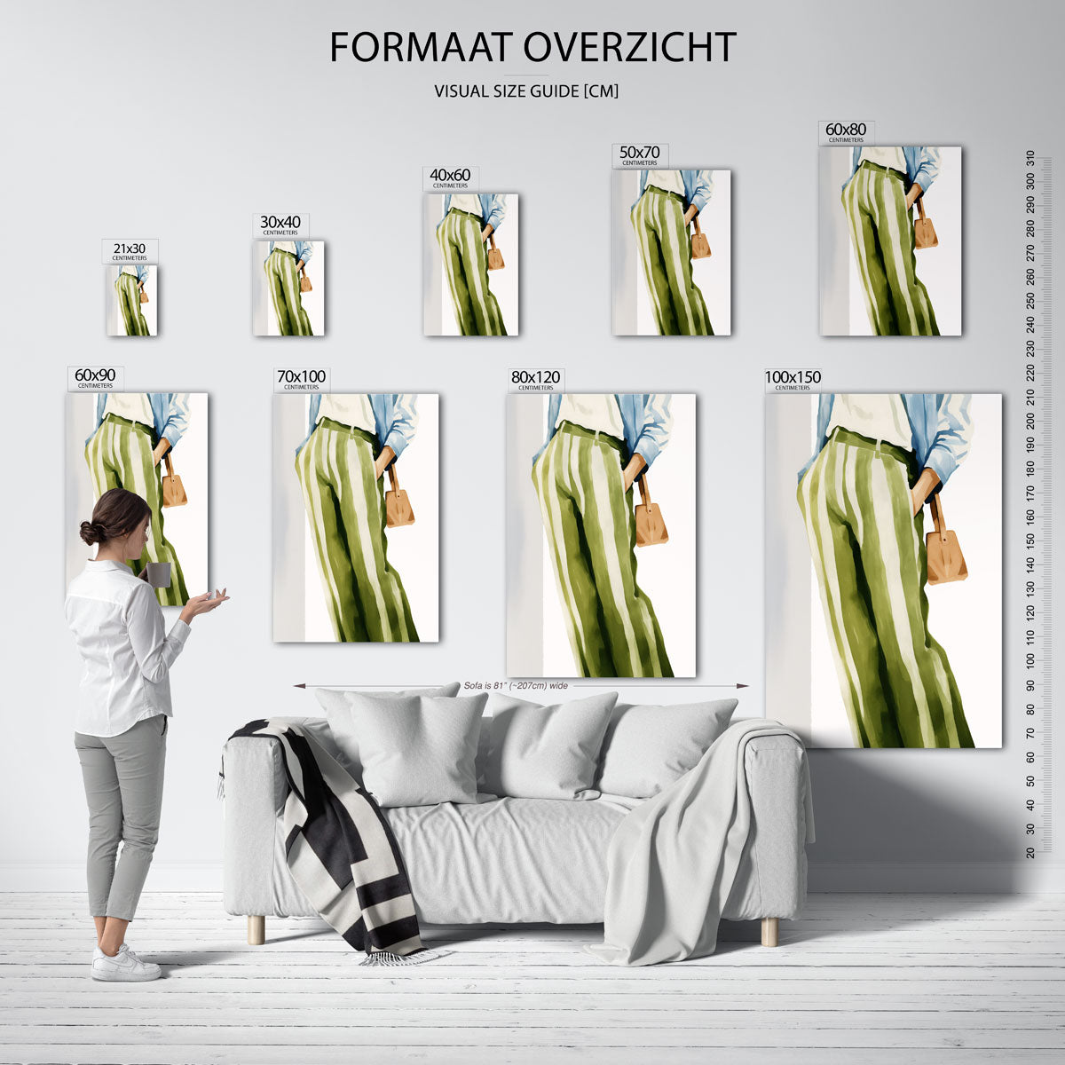 Gestreepte broek en tas Poster
