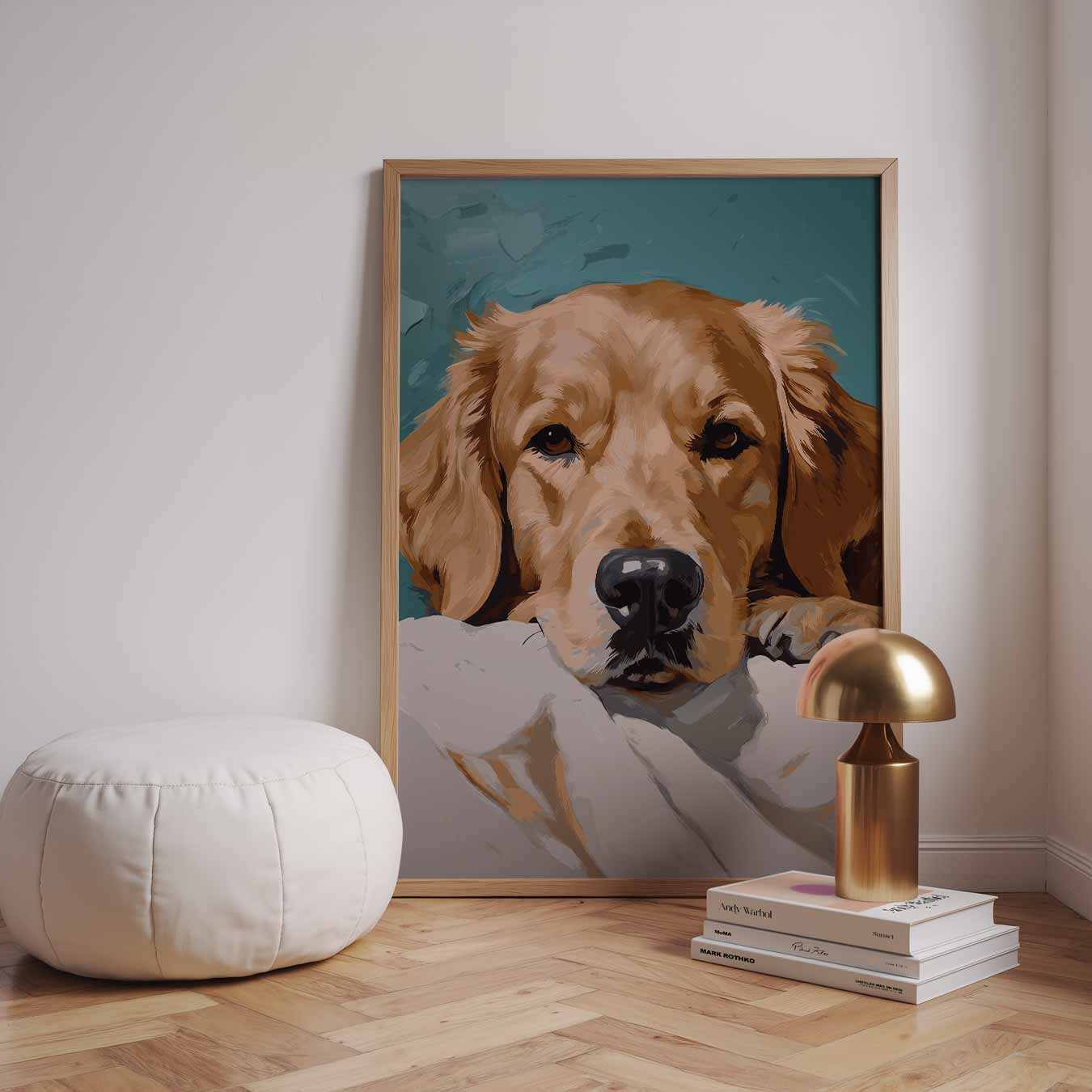 Slapende Golden Retriever Poster-WallArtistic