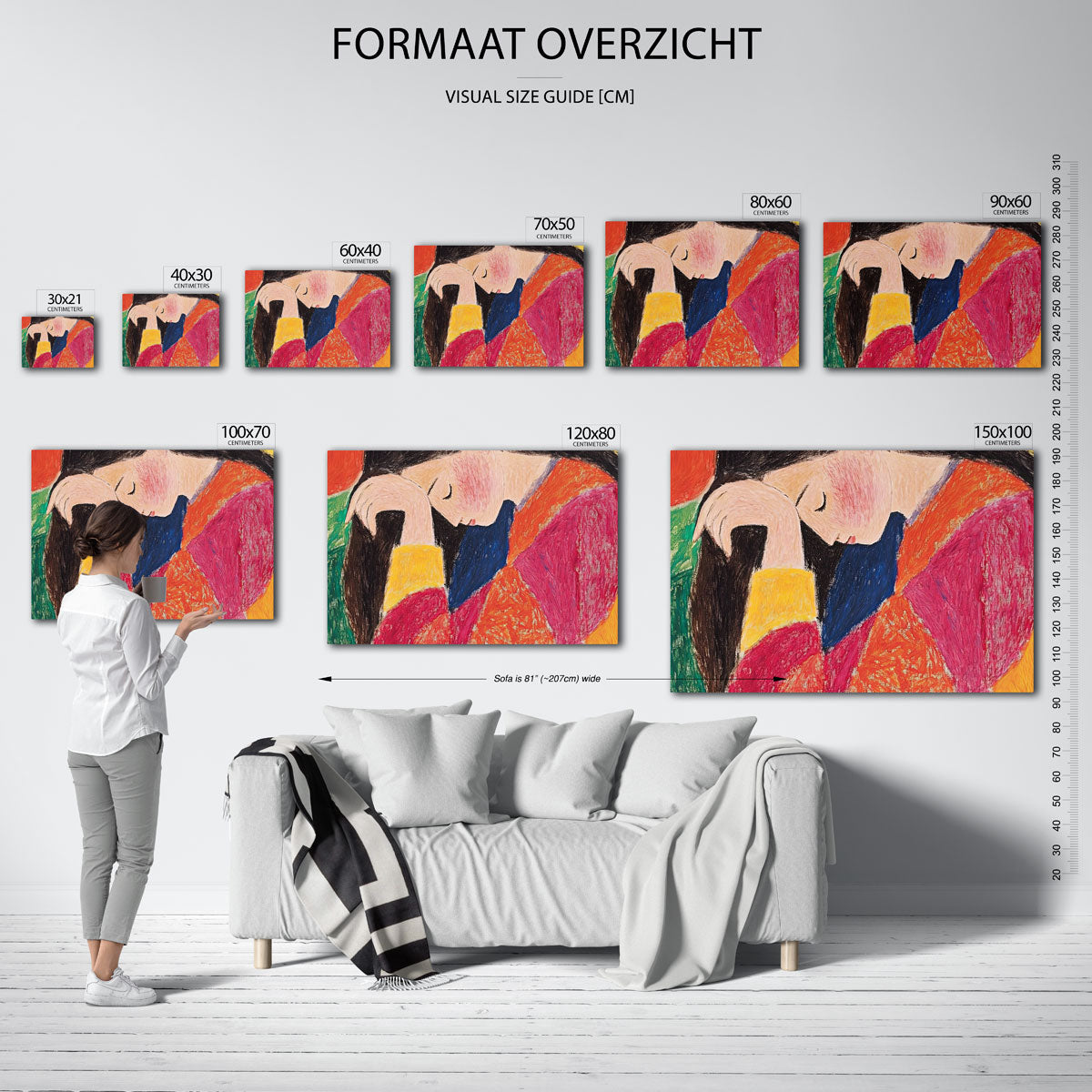 Vrouw met kleurrijke kleding Poster
