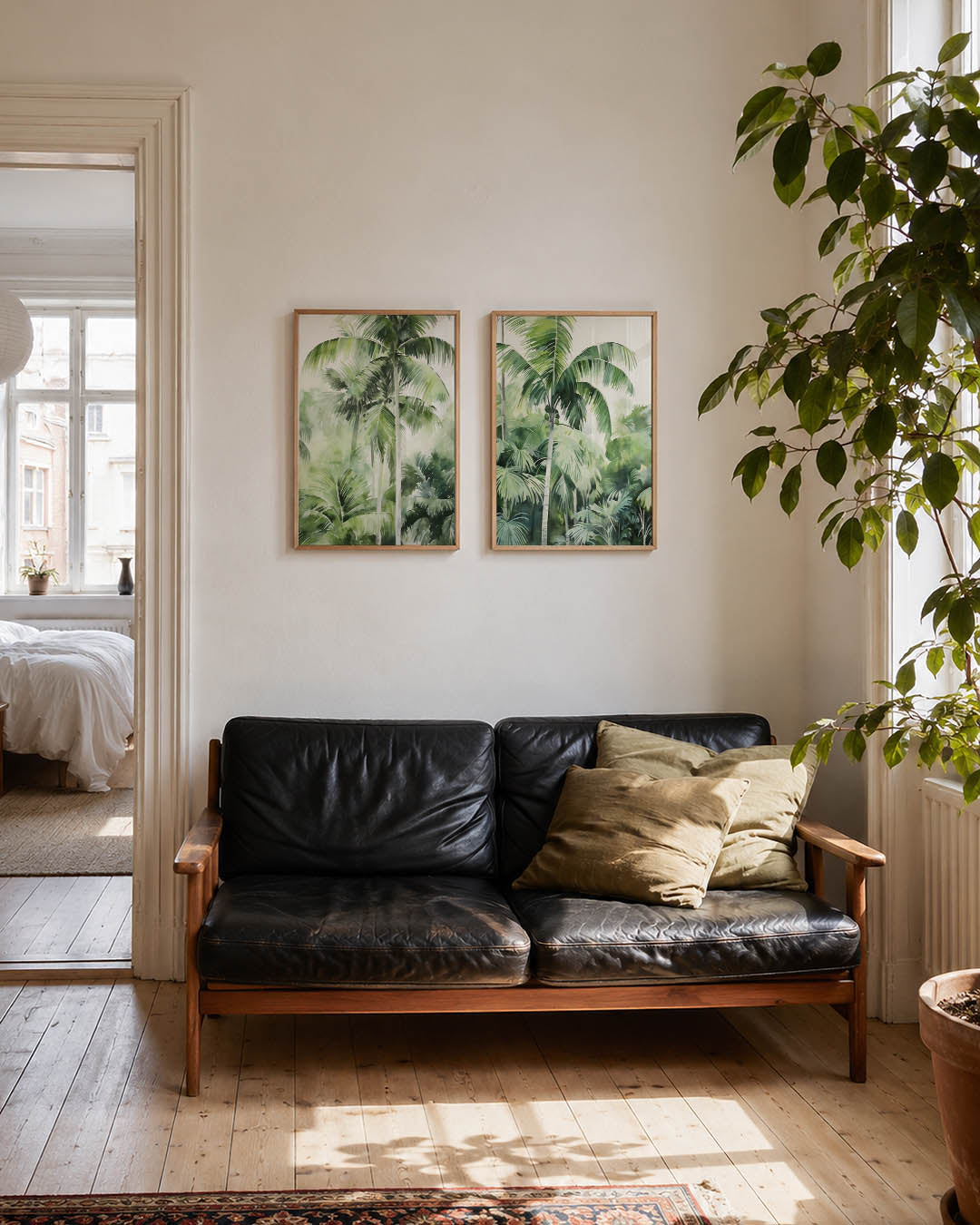 Groene bladeren harmonie Posterset