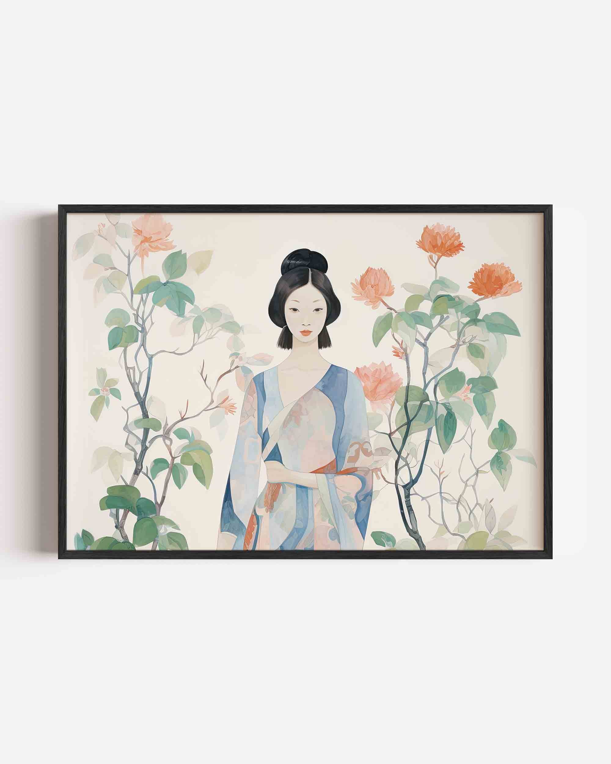 Vrouw met bloemen Poster