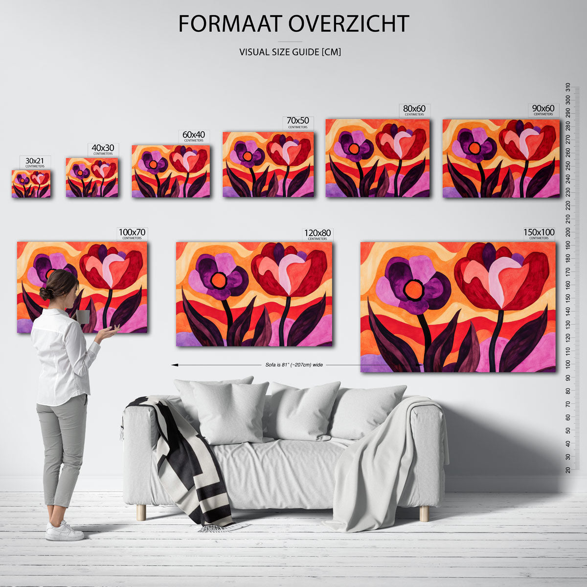 Bloemen in golvende kleuren Poster