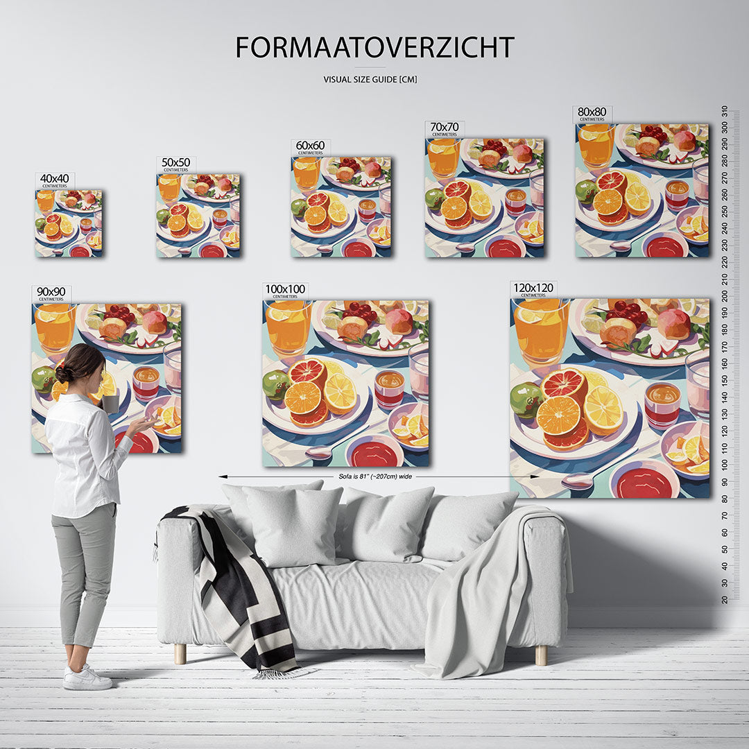 Fruitige ontbijt scène Kunstwerk