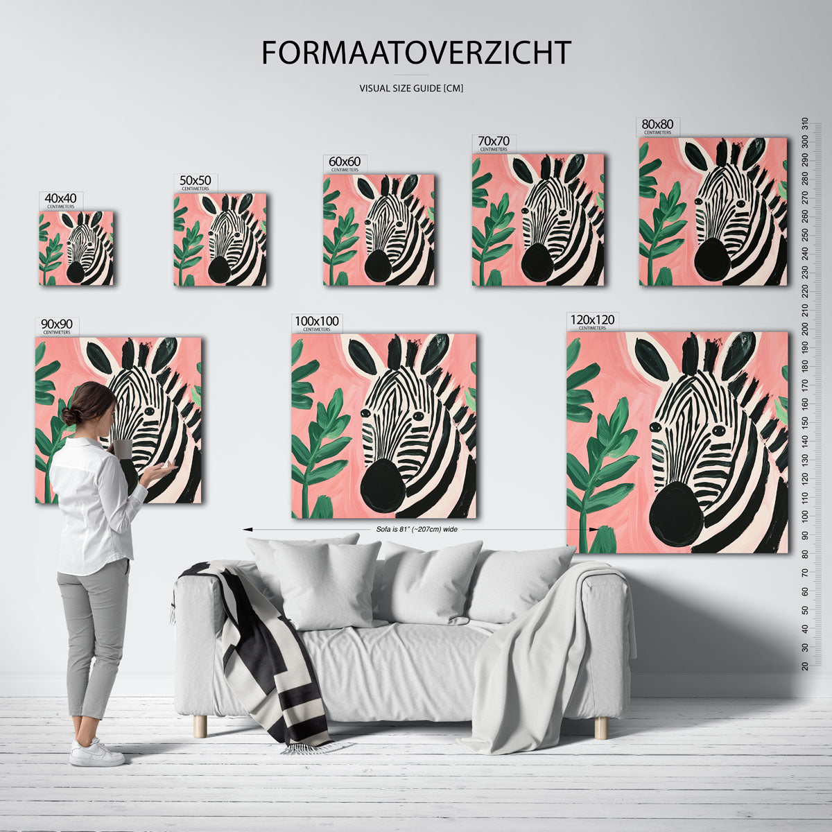 Zebra en bladeren Poster