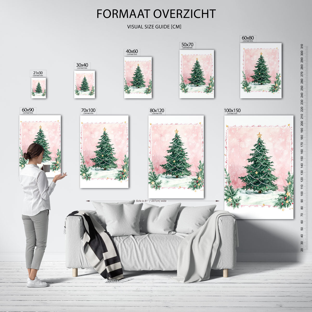Kerstboom met sterren Poster