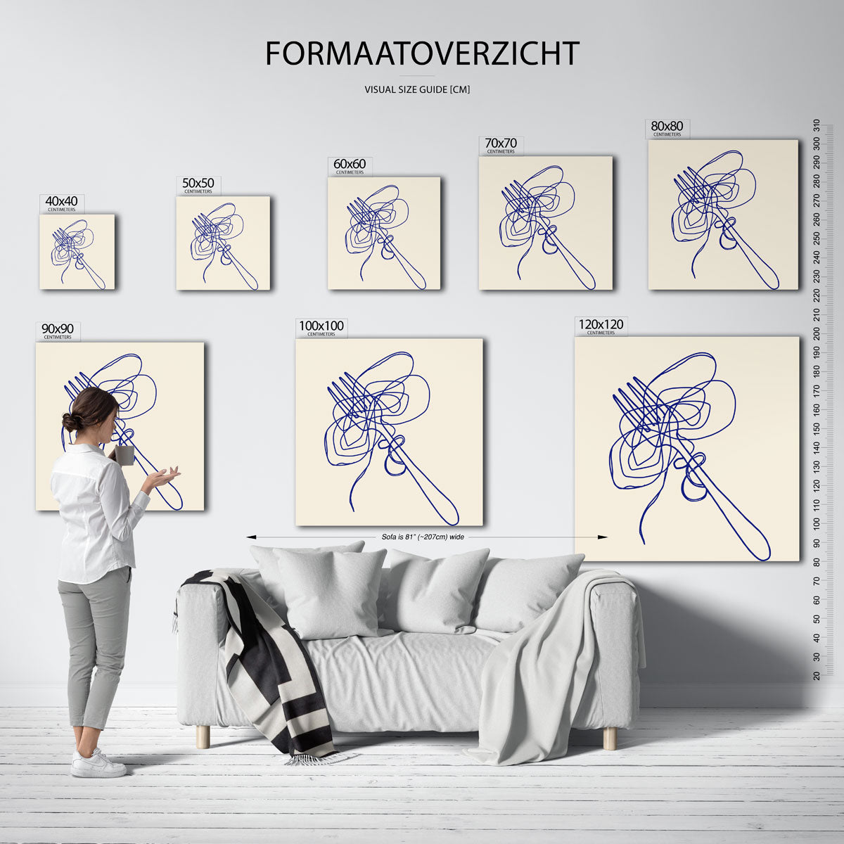 Vork met lijnen Poster