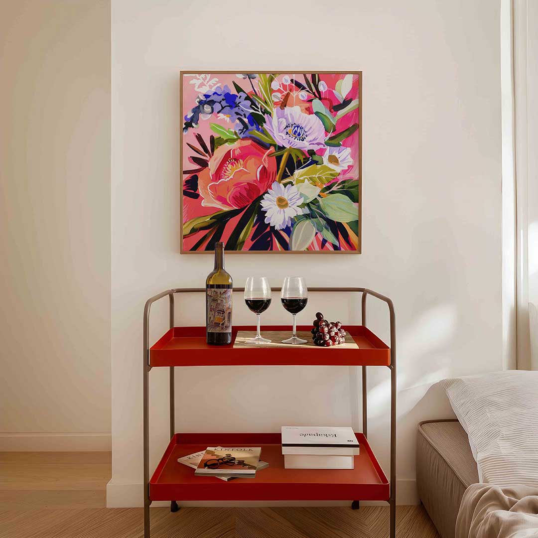 Bloemen op roze Poster