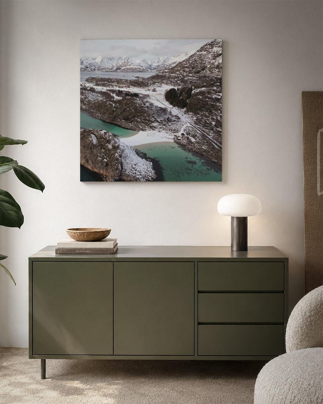 Berglandschap met sneeuw Kunstwerk