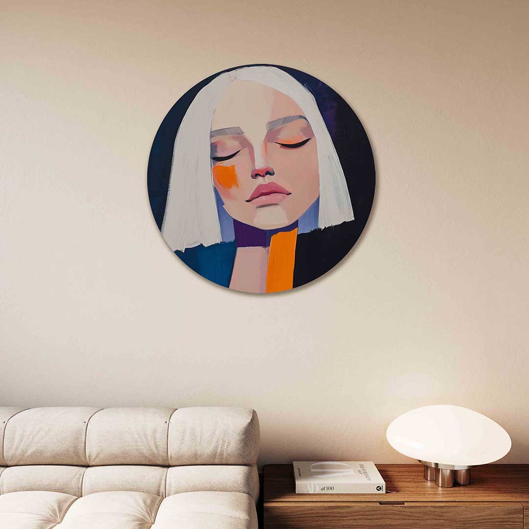 Portret met witte haren Muurcirkel