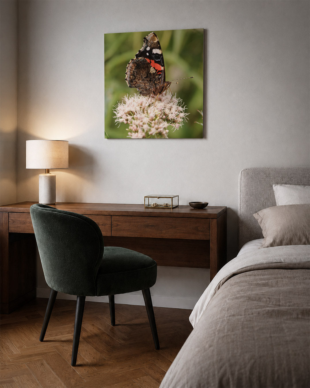 Vlinder op bloem Kunstwerk
