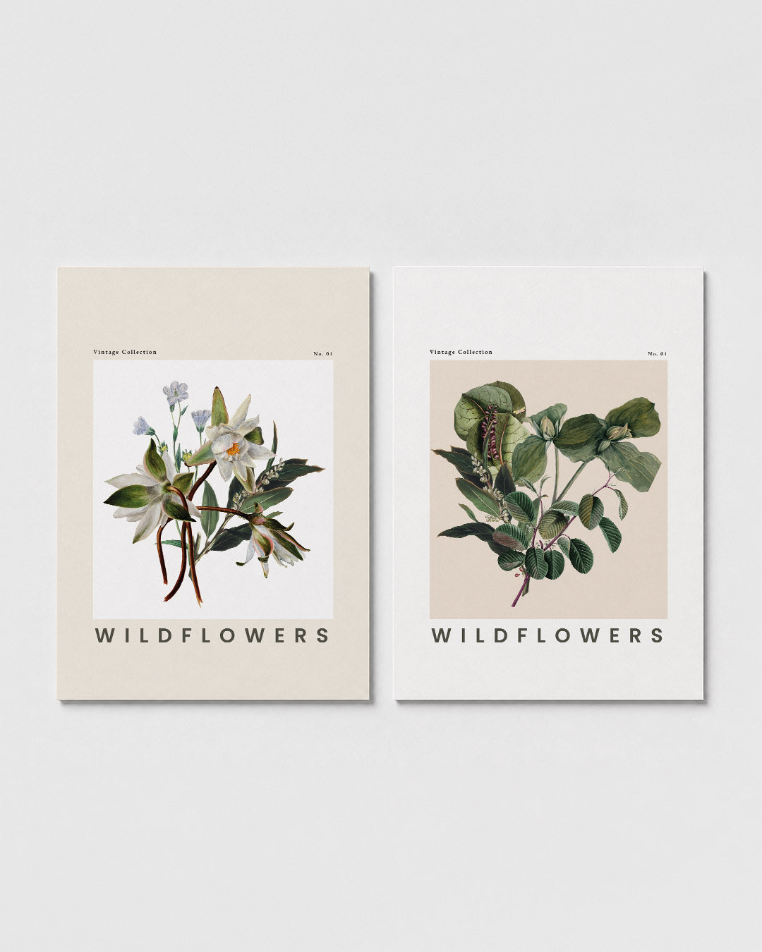 Bloemrijke illustratie Posterset