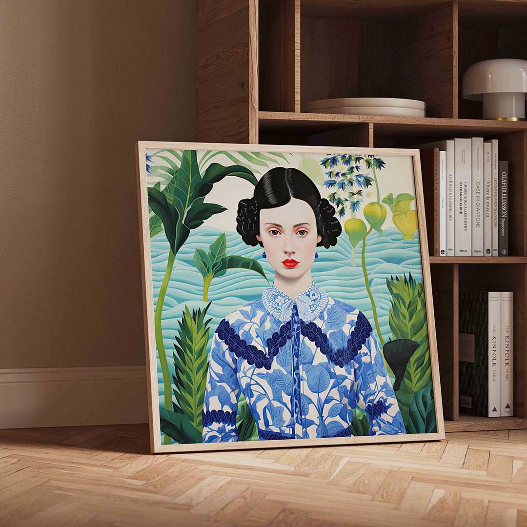 Vrouw met planten Poster