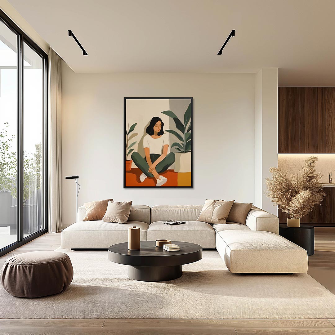 Vrouw met planten Kunstwerk