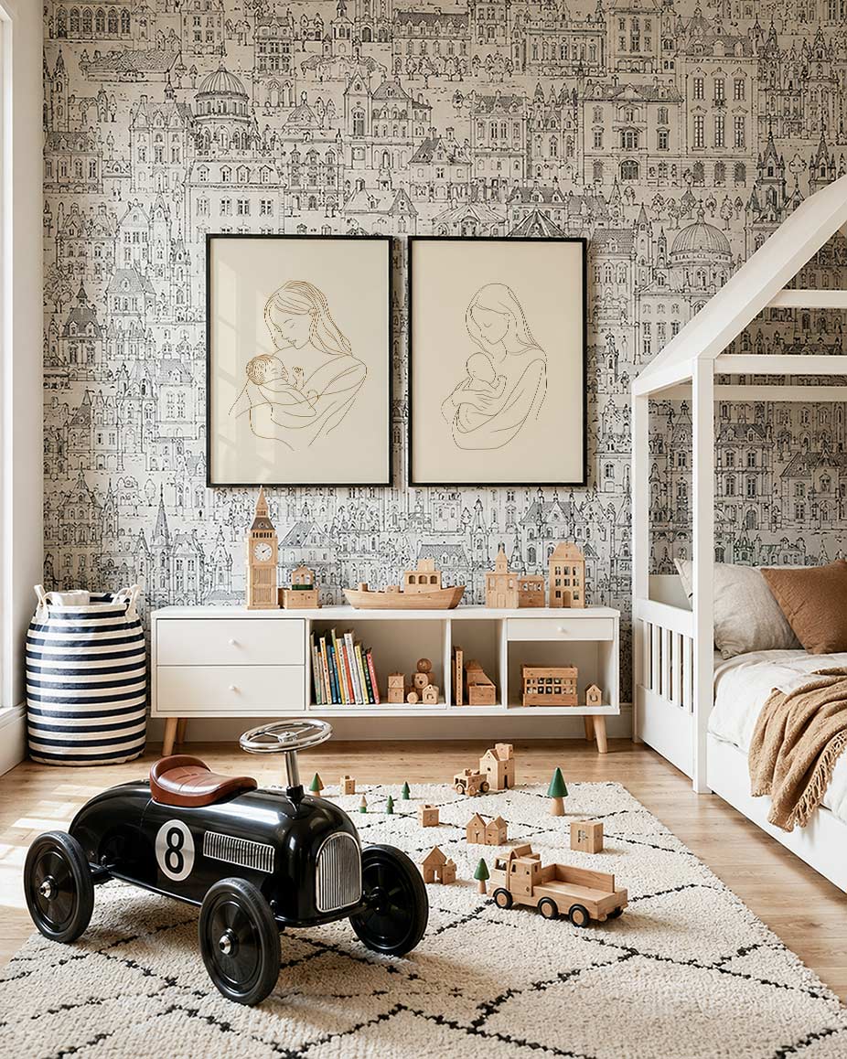 Lijnen en omhelzing Posterset