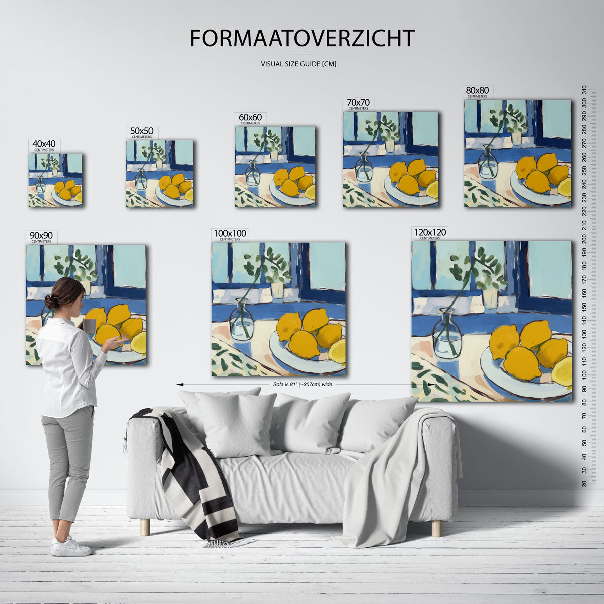 Citroenen en vaas Poster