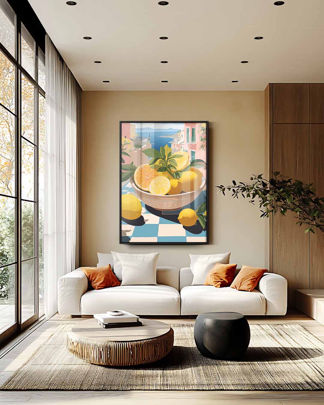 Zonnige Citrus Escapade Kunstwerk-canvas-dibond-plexiglas-wanddecoratie-WallArtistic