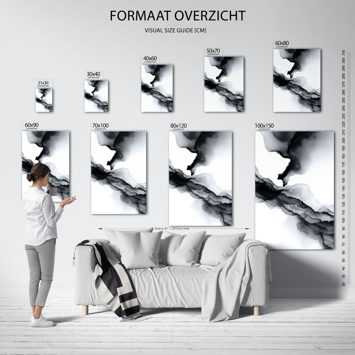 Abstracte zwart wit Poster