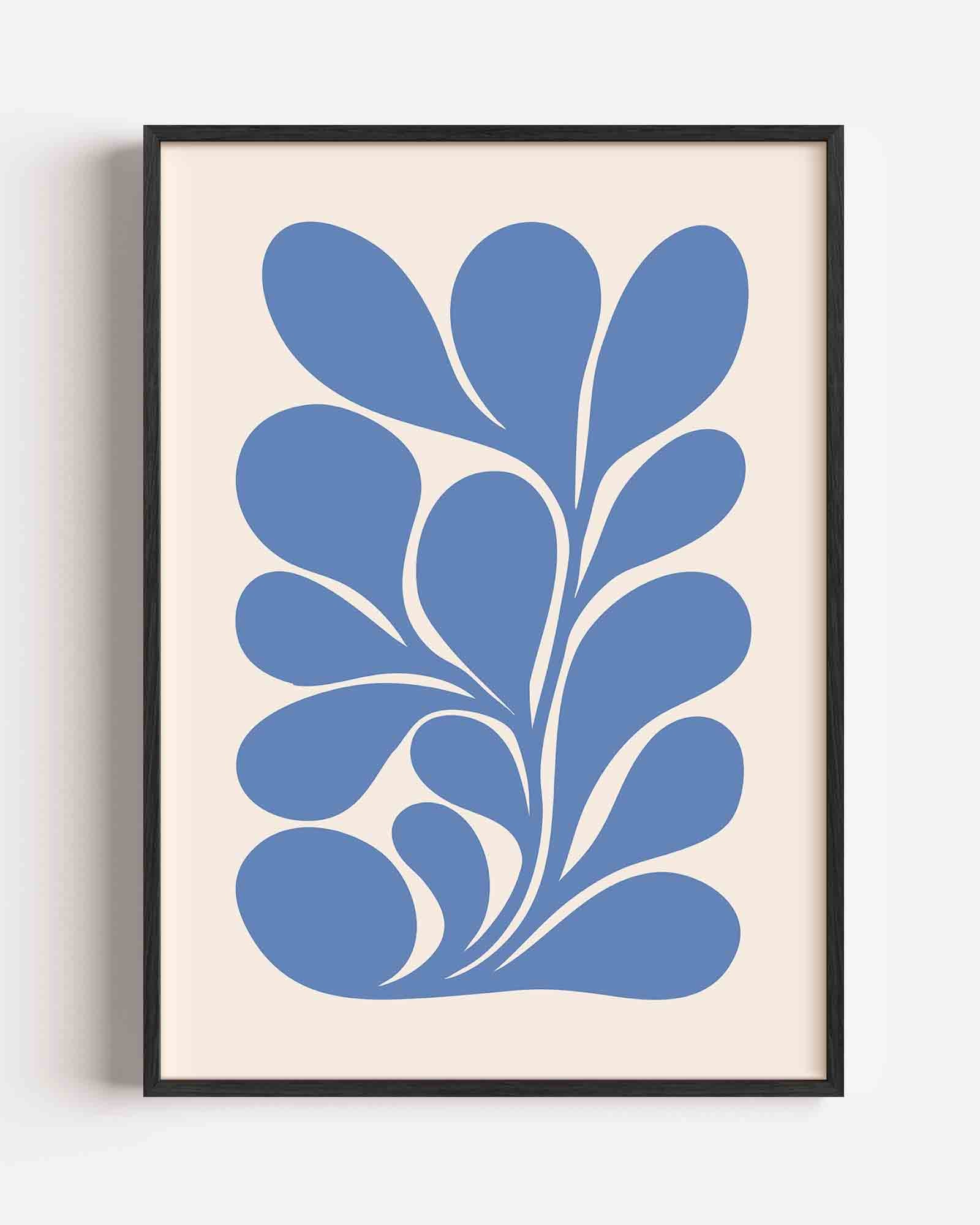 Blauwe organische vormen Poster