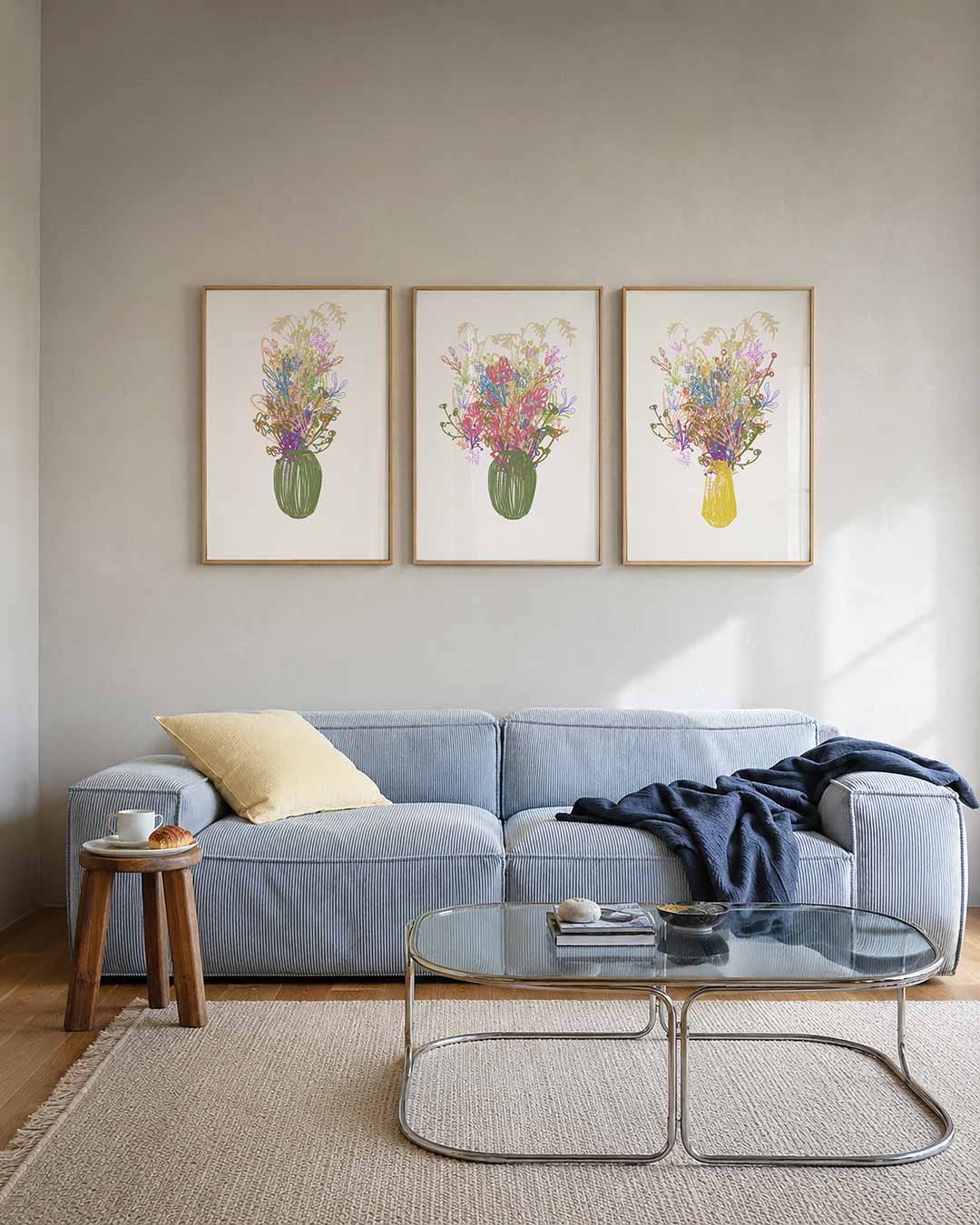 Bloemrijke lijnen Posterset