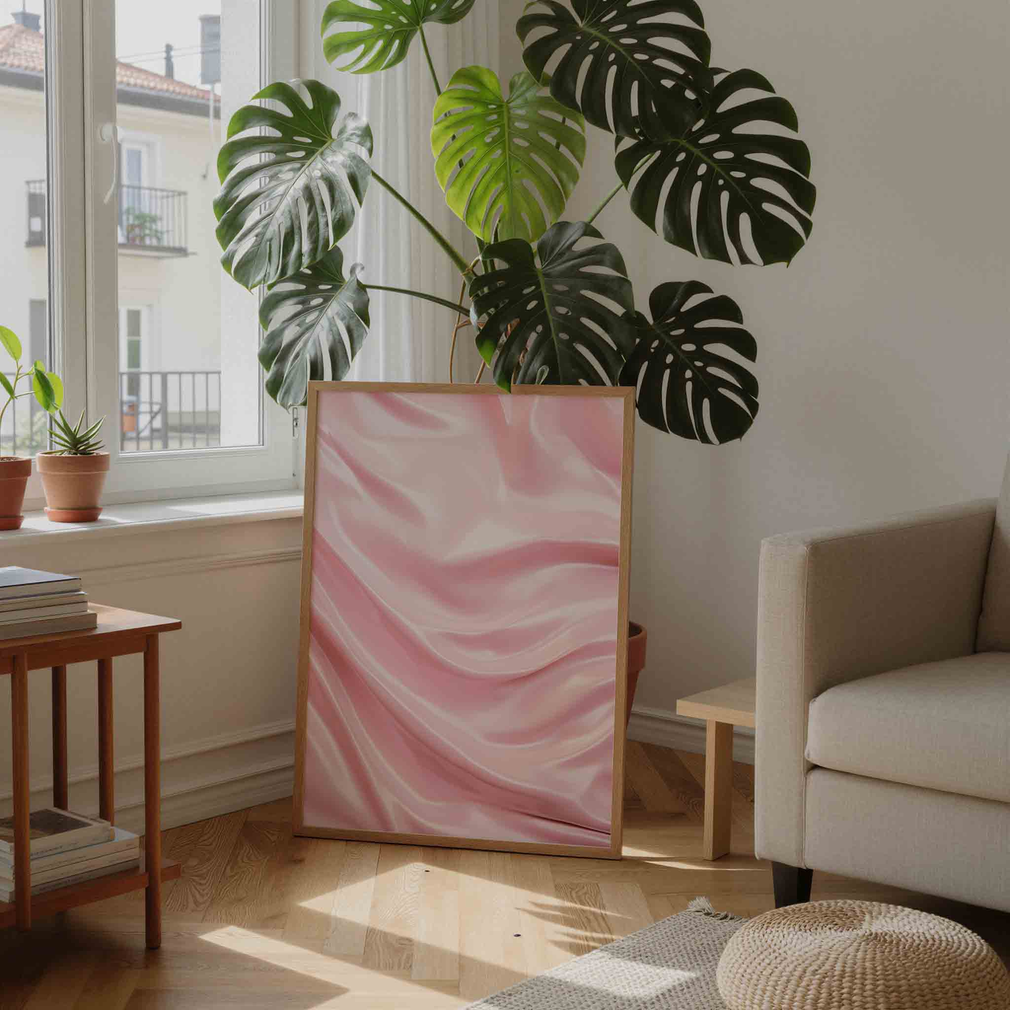 Zachte roze textuur Poster